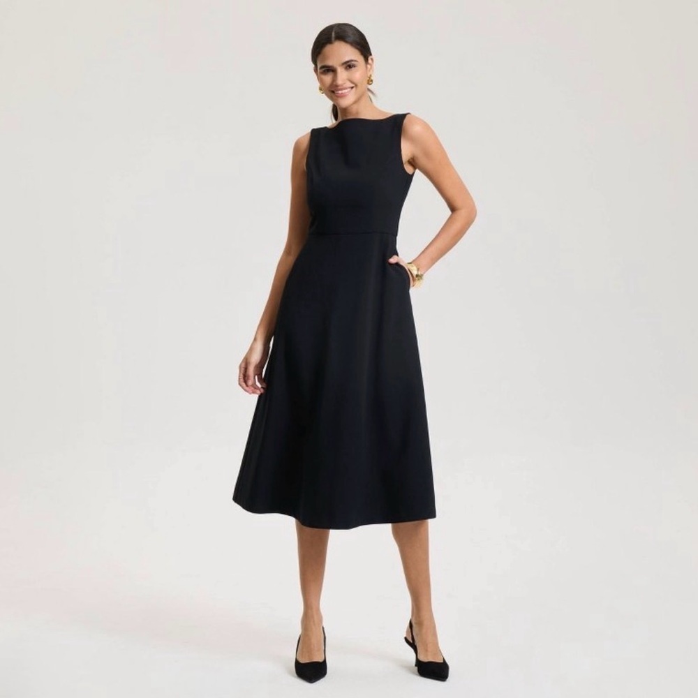 NWT | Sleeveless Tailored Midi Dress w/ Pockets | A New Day Mocha Brown | S - Picture 6 of 16